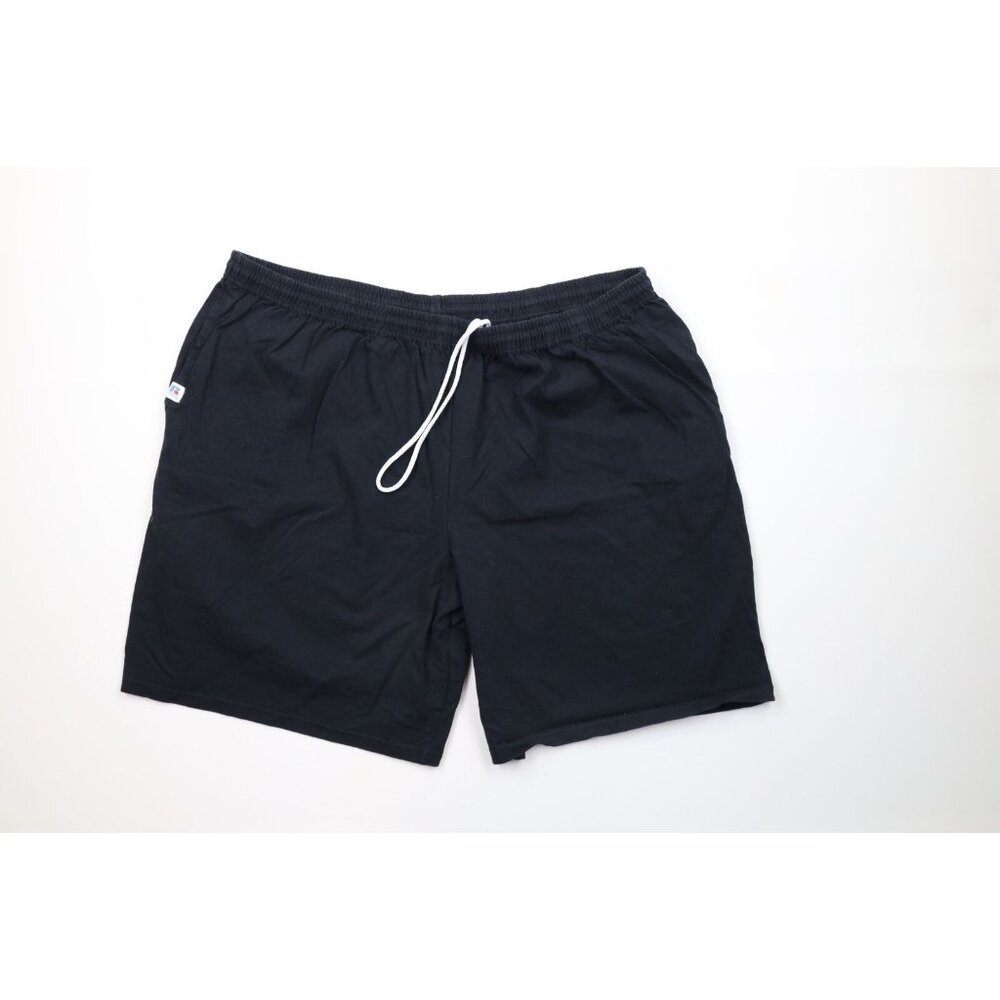 Vintage Russell Athletic Mens 3xl Faded Blank Above Knee Cotton Dad Shorts Black
